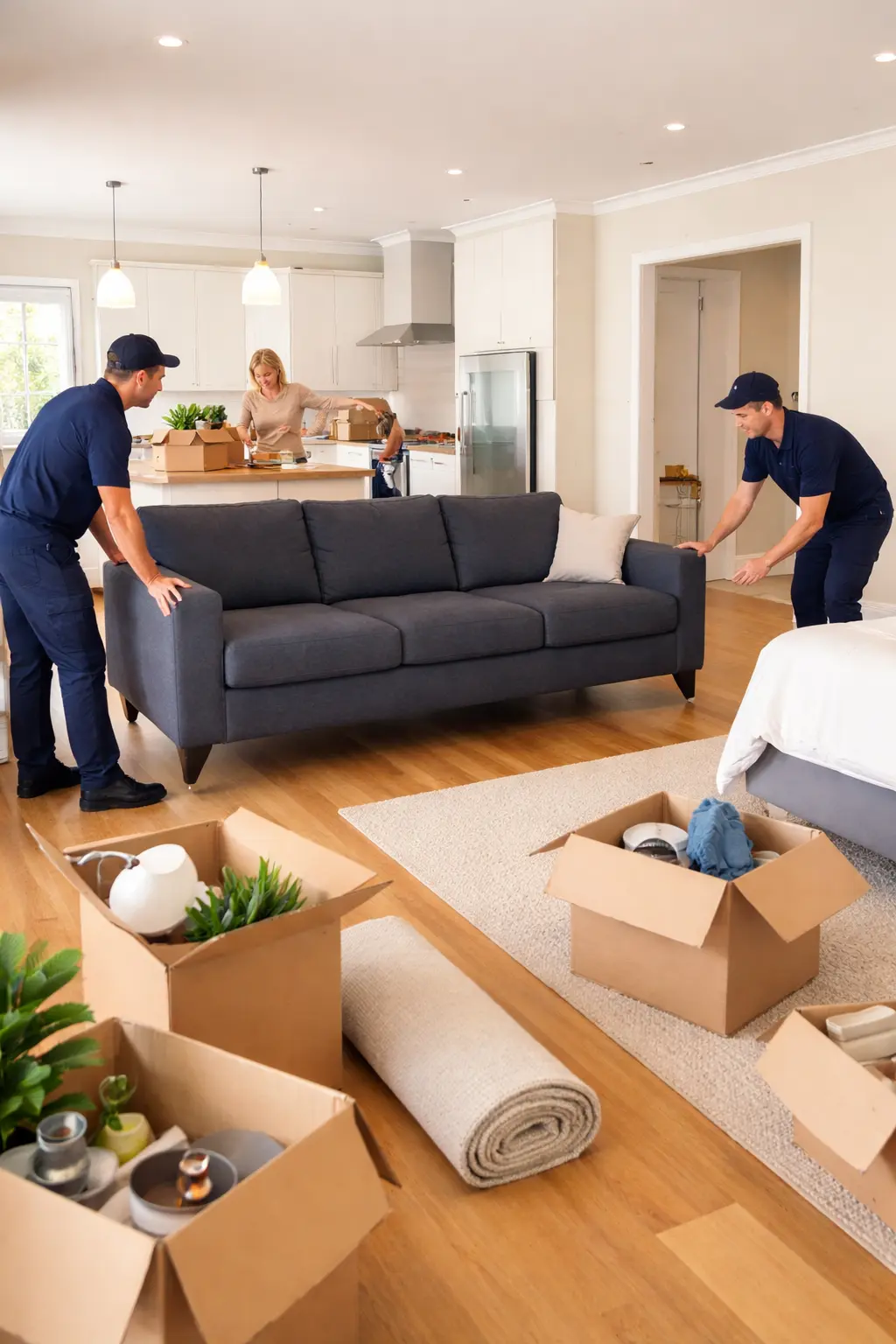 Perth interstate move with unpacking help and furniture placement inside a new home